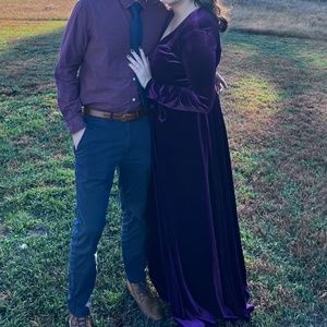 Jacinda Plum Purple Velvet Wrap Maxi Dress